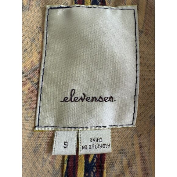 Anthropologie Elevenses Geo Safari Vest Geometric Linen Blend Women's S - Picture 6 of 11
